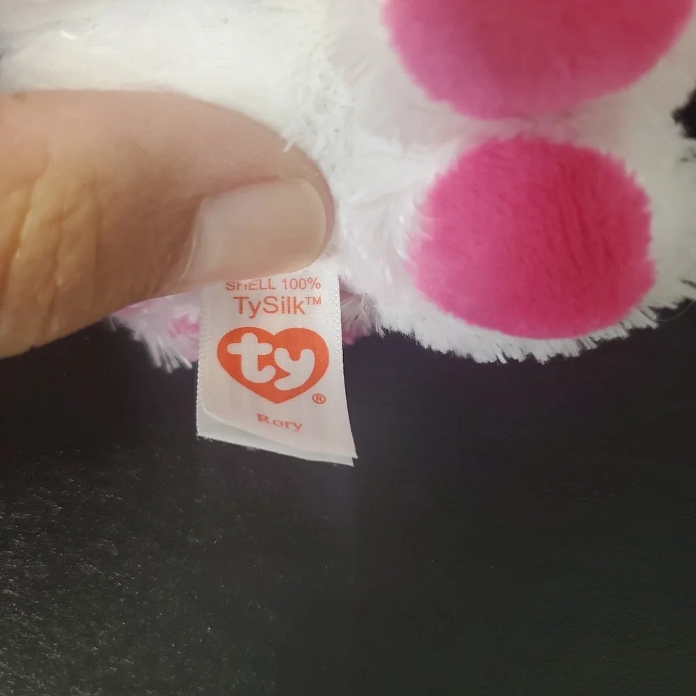 Ty Beanie Boos 2023 RORY the Valentine's Day Dog Pink Spotted 6